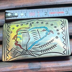 Wilbur Myers Navajo Belt Buckle Vintage Eagle Chief Signed